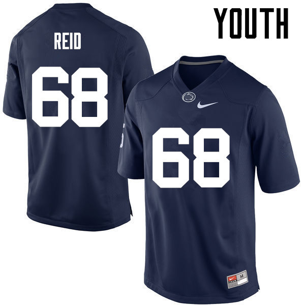 Youth Penn State Nittany Lions #68 Mike Reid College Football Jerseys-Navy